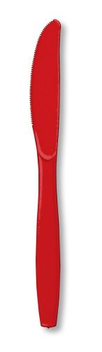 Creative Converting Touch of Color Heavy Duty Plastic Knives One Size Classic Red