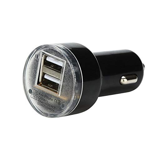 Davitu Cables Adapters  and  Sockets - Dual USB Car Charger Power Adapter Cigarette Lighter Socket/Plug/Connector DX - -Color Name Black-