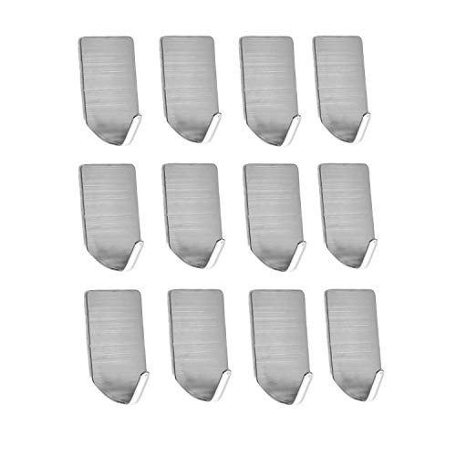 TOGU SUS 304 Stainless Steel Self Adhesive Hook Heavy Duty Wall Hooks Nail-Free Waterproof Stick On Bathroom Kitchen Door for Keys Hats Towel Coats Brushed Finish12pcs