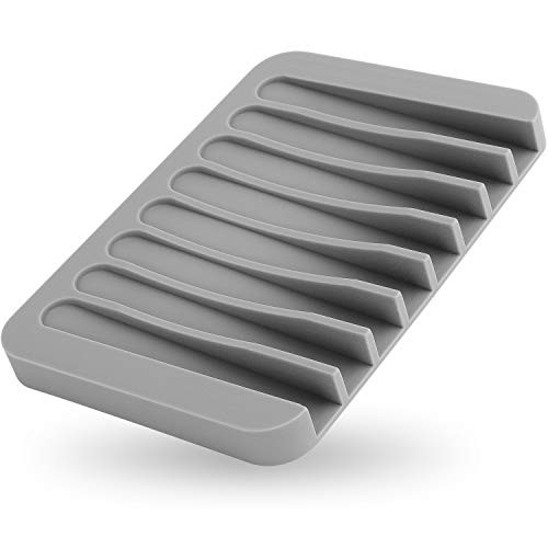 Anwenk Soap Dish for Shower Waterfall Soap Holder Soap Tray Soap Saver Drainer Flexible Silicone for Shower/Bathroom/Kitchen/Counter TopKeep Soap Bars Dry CleanEasy Cleaning- Grey 1Pack Anwenk Soap Dish for Shower Waterfall Soap Holder Soap Tray Soap Saver Drainer Flexible Silicone for Shower/Bathroom/Kitchen/Counter TopKeep Soap Bars Dry CleanEasy Cleaning- Grey 1Pack