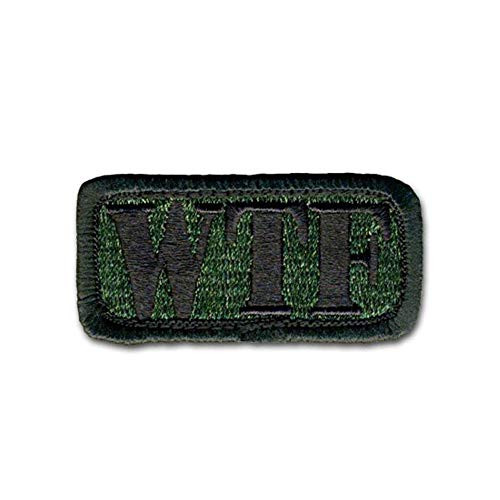 BASTION Morale Patches -W.T.F Green- - 3D Embroidered Patches with Hook  and  Loop Fastener Backing - Well-Made Clean Stitching - Military Patches Ideal for Tactical Bag Hats  and  Vest