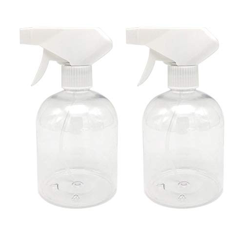 Plastic Spray Bottle 16 oz Empty Mist Spray Bottle Trigger Sprayer for Cleaning Solutions Hair Care Essential Oil Plants Refillable Sprayer Water Squirt Bottle with Mist and Stream Mode -2 PACK-