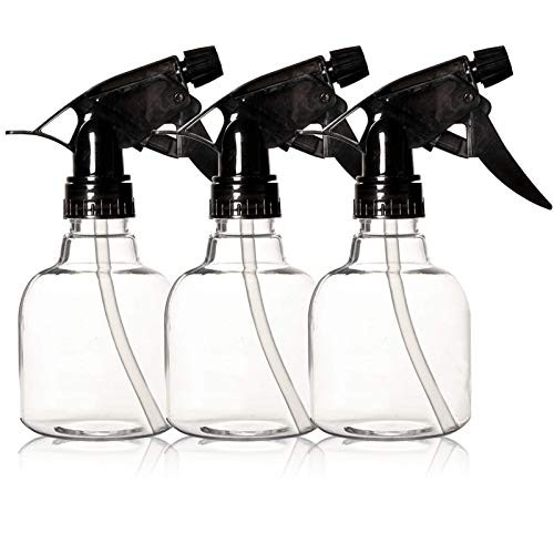 3 Pack Empty Plastic Spray Bottles Water Mist Spray Bottles for Hair Cleaning SolutionsGardening and Plant Care-8oz/250ml-