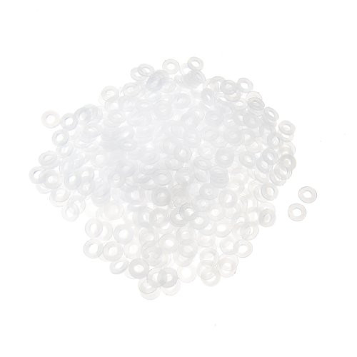 uxcell Nylon Flat Washer 8mm OD 4mm ID 1mm Thickness Sealing Gasket for Faucet Pipe Water Hose Clear Pack of 500