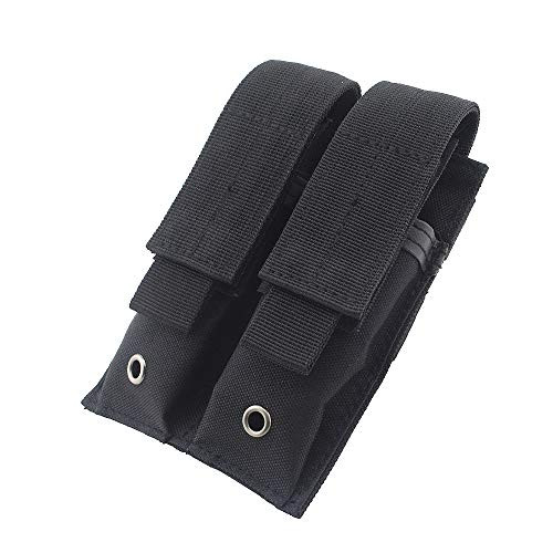 Depring Double Pistol Mag Pouch Molle Tactical EDC EMT Tool Organizer Holder -Black-