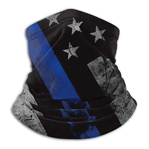 Thin Blue Line Flag Unisex Outdoor Windproof Dust-Proof Neck Warmer Sports Face Mask Bandana Balaclava