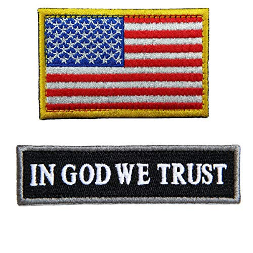 2 Pieces Tactical USA Flag Morale Patch Embroidered American Flag Patch Hook and Loop Fastener Backing Emblem ¡