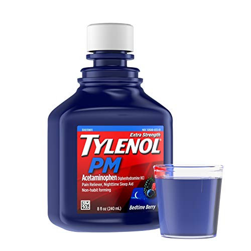 Tylenol PM Extra Strength Liquid Diphenhydramine HCI/Acetaminophen Sleep Aid/Pain Reliever 8 fl. oz