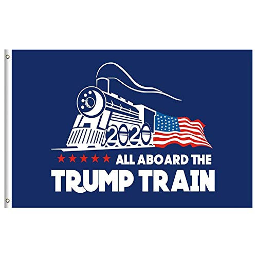 Trump Flag Train Donald Trump Flags 3 x 5 feet 2020 Banner with Brass Grommets - All Aboard The Trump Train Trump Flag Train Donald Trump Flags 3 x 5 feet 2020 Banner with Brass Grommets - All Aboard The Trump Train