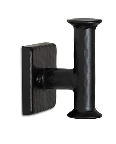 Monarch Abode 19129 Black Hand Hammered Single Coat Towel Hook