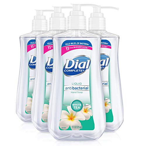 Dial Antibacterial liquid hand soap white tea 11 ounce -Pack of 4- 4 Count