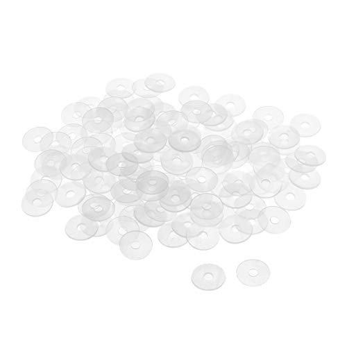 uxcell Nylon Flat Washers M4 17mm OD 4mm ID 1mm Thickness Sealing Gasket for Faucet Pipe Water Hose Clear Pack of 100
