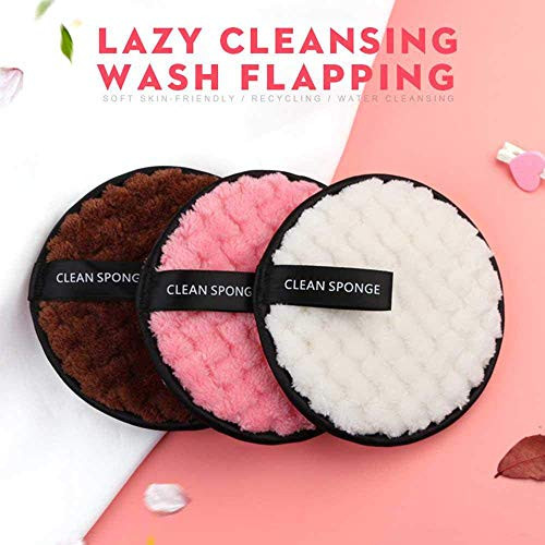 Makeup Removal Puff - Azstar Microfiber Face Makeup Remover Reusable Puff Face Double Facing Cleaning Cloth Pad Towel-3 Pack-
