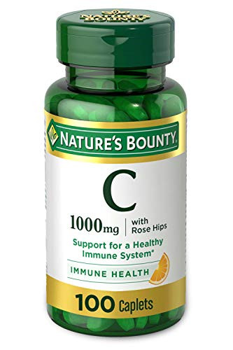 Vitamin C  Plus Rose Hips by Natures Bounty. Vitamin C is a Leading Vitamin for Immune Support 1000mg 100 Coated Caplets