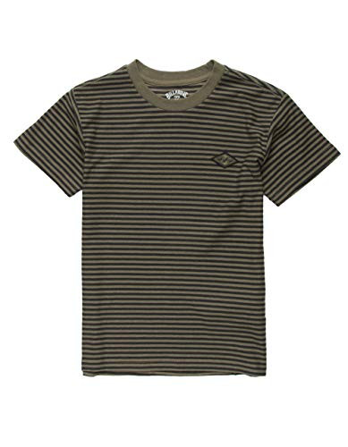 Billabong Boys Little Die Cut Stripe Short Sleeve Crew Tee Military 6L