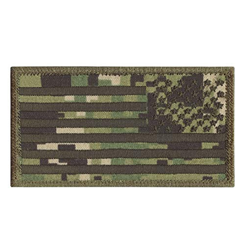 LEGEEON American Reversed Flag NWU Type III US Navy Standard Size 2-1/8x4 inch AOR2 USA USN Tactical Morale Hook-and-Loop Patch