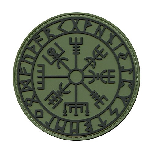 LEGEEON Olive Drab OD Green Vegvisir Viking Compass Norse Rune Morale Tactical PVC Rubber Hook and Loop Patch LEGEEON Olive Drab OD Green Vegvisir Viking Compass Norse Rune Morale Tactical PVC Rubber Hook and Loop Patch