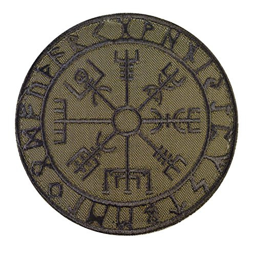 LEGEEON Olive Drab Vegvisir Viking Compass OD Green Norse Rune Morale Tactical Hook and Loop Patch LEGEEON Olive Drab Vegvisir Viking Compass OD Green Norse Rune Morale Tactical Hook and Loop Patch