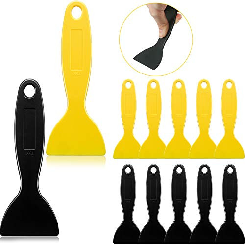 12 Pieces Plastic Spatula Putty Knife Air Bubble Remover Sticker Installation Tool Flexible Paint Scrapers for 3D Printing Resin Removal Vinyl Film Wrap Cleaner Spackling Patching Decal Wallpaper