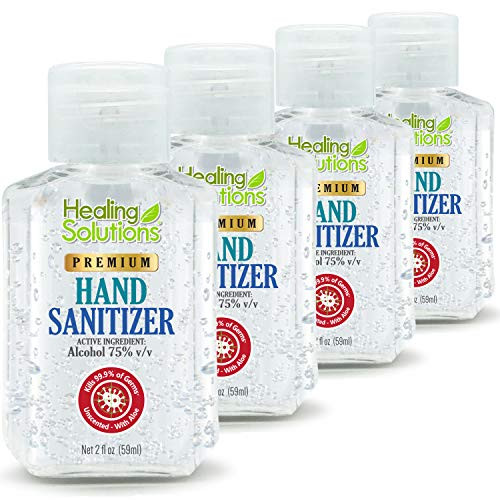 Hand Sanitizer Gel -4 Pack - Mini 2 oz Bottle- - 75 percent Alcohol - Kills 99.99 percent of Germs - Small 2oz Travel Size Individual Personal Pocket 2 Ounce Bottles Hand Sanitizer Gel -4 Pack - Mini 2 oz Bottle- - 75 percent Alcohol - Kills 99.99 percent of Germs - Small 2oz Travel Size Individual Personal Pocket 2 Ounce Bottles
