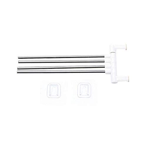 Sutakhi Household Anti Rust Stainless Stainless Steel Rotating 4 Bars Towel Wall Rail Rack Towel Holder Bath Swivel Hanger Bathroom