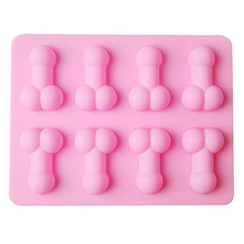 ZSGG Sexy Penis Cake Mold Silicone Mould 8-Cavity Non-Stick Chocolate Mold Ice Cube Tray Soap Candle Moulds Sugar Craft Tools Bakeware Moulds 1PC