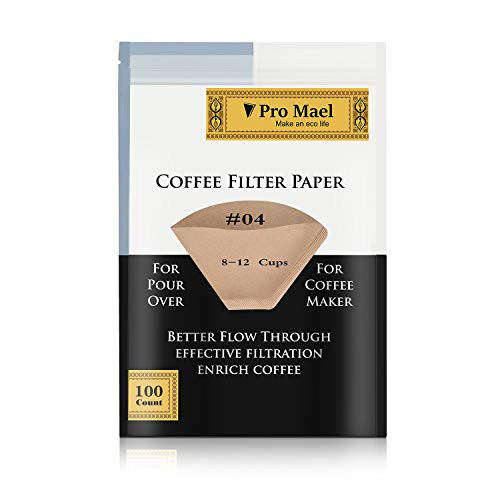 4 Cone Coffee Filters Paper Disposable for Pour Over and Drip Coffee Maker 100 Count Better Filtration No Blowouts Made from Unbleached Imported Japanese Filter Paper Natural Brown