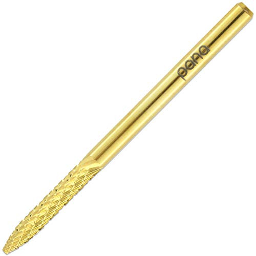 Pana 3/32 inch Under Nail Cleaner Safety Nail Carbide Bit - For Electric Dremel Drill Machine -Fine Gold-