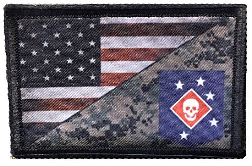 USMC Marine Raiders USA Flag Morale Patch Tactical Military. 2x3 inch Hook