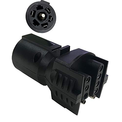 Vozada 7 Pin Round to 4 Pin 5 Pin Flat Blade Trailer Connector RV Boat Adapter Plug 7 Way to 4 Way 5 Way Trailer Adapter