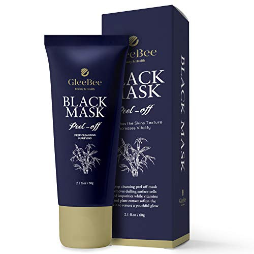 GleeBee Blackhead Remover Mask Deep Cleansing Black Mask Peel Off Blackhead Mask -Bamboo Activated Charcoal Peel-Off Mask