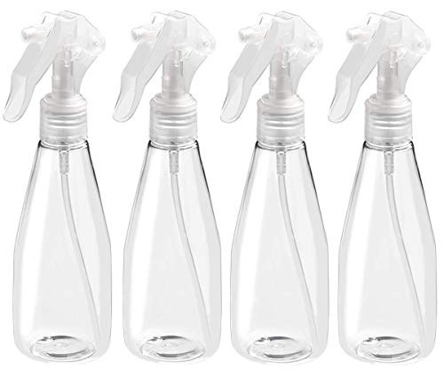 4 Pack Plastic Spray Bottle 200ml Plant Mister Empty Bottles Fine Mist Trigger Sprayer for Kitchen Bath Cleaning