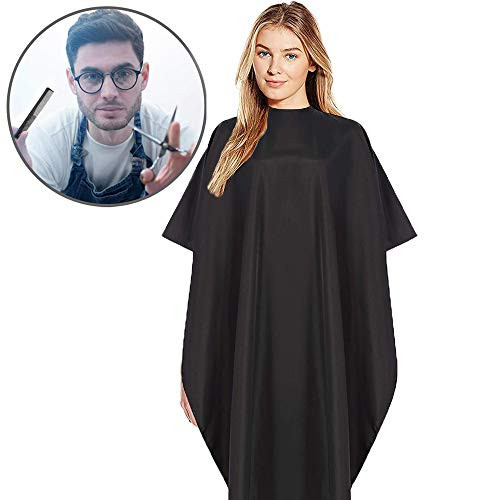 MSDADA Professional Barber Cape Black Waterproof Hair Salon Capes Hair Cut Hairdressing Salon Apron Cloth Tool Hairdressing Cape Full Length Unisex Professional Hairdressers Dress Hairdressing Capes