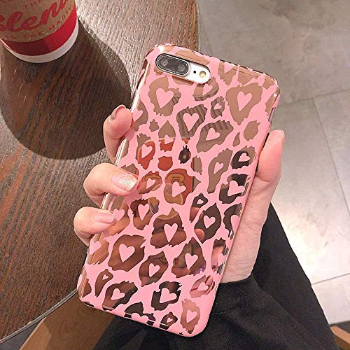 YTanazing iPhone 8 Plus/iPhone 7 Plus Case Cute Pink Glitter Leopard Print Pattern Case Fashion Luxury Cheetah Ultra-Thin Soft TPU Silicone Shockproof Cover for iPhone 8 Plus/iPhone 7 Plus