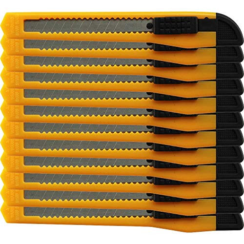 12x Bulk Small Yellow Utility Knife Box Cutters Snap Off Blade 9MM Blade