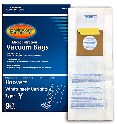 EnviroCare Replacement Micro Filtration Vacuum Cleaner Dust Bags for Hoover Windtunnel Upright Type Y 9 Pack