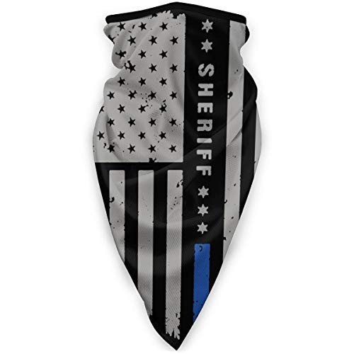 Sheriff Thin Blue Line Distressed US Flag Balaclava Ski Mask Windproof Face Mask Face Neck Mask