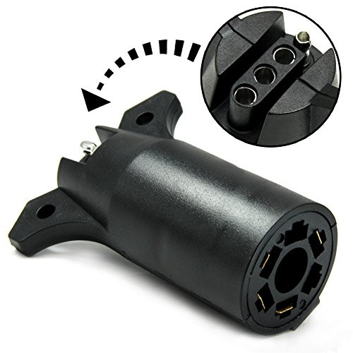 TIROL 7 Way Blade to 4 Way Pin Flat Trailer Wiring Adapter Trailer Light Plug Connector RV Boat
