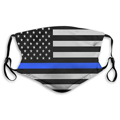 Doomfist Thin Blue Line American Flag Dust Washable Reusable Filter and Reusable Mouth Windproof Warm Cotton Face