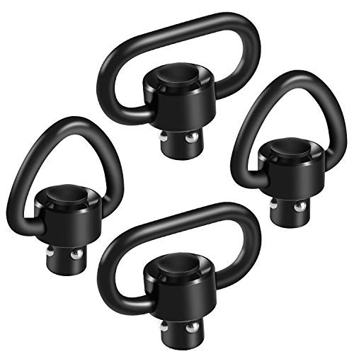 Bengor 4 Pack QD Sling Swivels 1.25 inch Loop  Plus D-Loop Tactical Heavy Quick Detach/Release Push Button QD Sling Swivel Mount Set