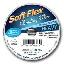 Soft Flex Original .024" 100 ft. Satin Steel Beading Wire