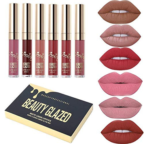 Beauty Glazed Matte Nude Liquid Lipstick Lip Gloss Kit Waterproof Lip Makeup Durable Lipgloss Cosmetics Mini 6pcs/set Birthday Edition Long Lasting Non-Stick Cup Liquid Lip Gloss Set Beauty Glazed Matte Nude Liquid Lipstick Lip Gloss Kit Waterproof Lip Makeup Durable Lipgloss Cosmetics Mini 6pcs/set Birthday Edition Long Lasting Non-Stick Cup Liquid Lip Gloss Set