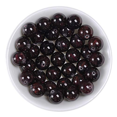 FANGQUN 45pcs 8mm Garnet Beads for Bracelets Natural Stone Burgundy Prayer Beads Loose Gemstone Polished Round Beads for Jewelry Making FANGQUN 45pcs 8mm Garnet Beads for Bracelets Natural Stone Burgundy Prayer Beads Loose Gemstone Polished Round Beads for Jewelry Making
