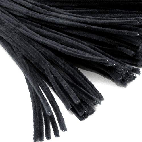 The Crafts Outlet Chenille Stems Pipe Cleaner 20-inch -50-cm- 25-pc Black