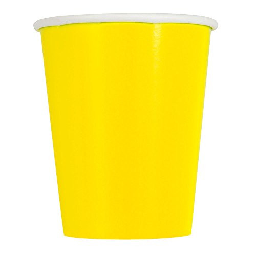 9oz Neon Yellow Paper Cups, 14ct
