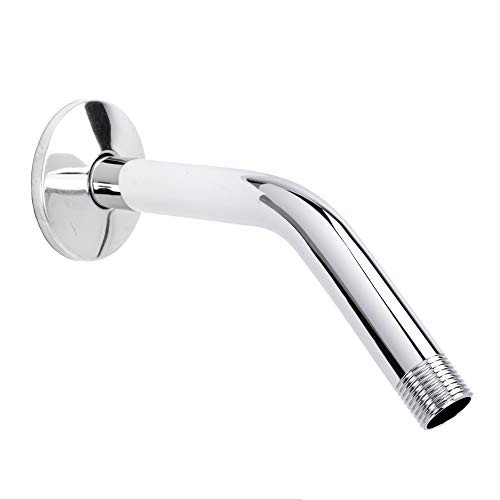 LDR 8 Inch Shower Arm and Flange Stainless Steel Construction Shower Head Extension Extender Pipe Arm Chrome Finish