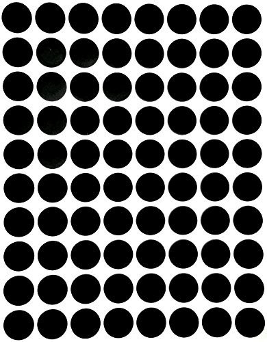 Royal Green Color Coding Labels Half Inch Rounds 1/2inch -13mm- Black Sticker Dots - 1200 Pack