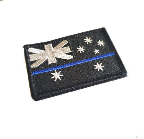 Australian Tactical Police Law Enforcement Thin Blue Line Flag hook/loop Patch