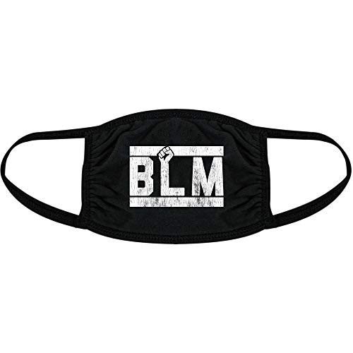 BLM Face Mask Cool Black Lives Matter Protest Civil Rights Nose and Mouth Covering -Black- - 1 Pack