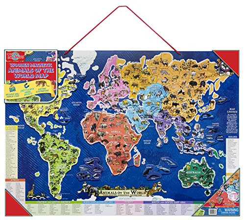 T.S. Shure Animals of the World Wooden Magnetic Map Puzzle